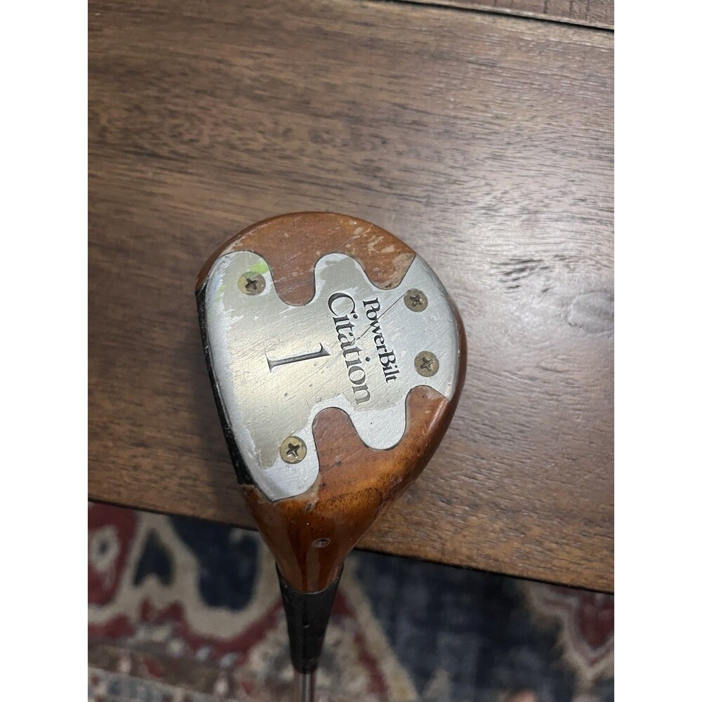 Vintage H&B PowerBilt Citation Persimmon Driver 1 Wood LH Left Handed 43.5”